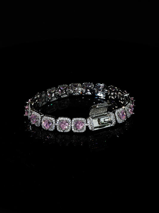 PINK DIAMOND HALO BRACELET